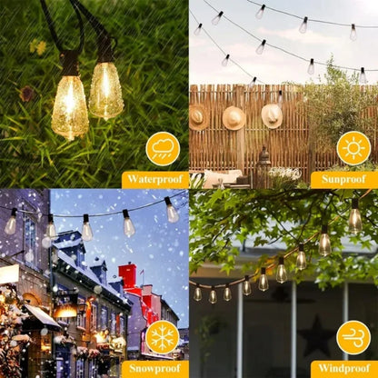 Outdoor String Light ST38 Patio Hanging Lights for Garden Outside Backyard Porch  LED String Lights US Plastic Shatterproof Bulb
