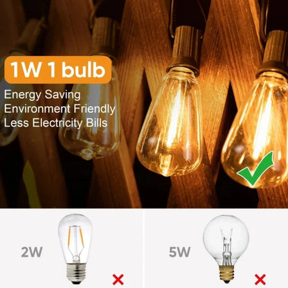 Outdoor String Light ST38 Patio Hanging Lights for Garden Outside Backyard Porch  LED String Lights US Plastic Shatterproof Bulb